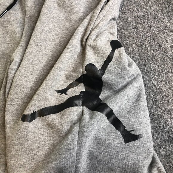 Nike Air Jordan Sweat Shorts Mens Small Gray Fleece Jumpman Logo Pockets Gym - Picture 3 of 12